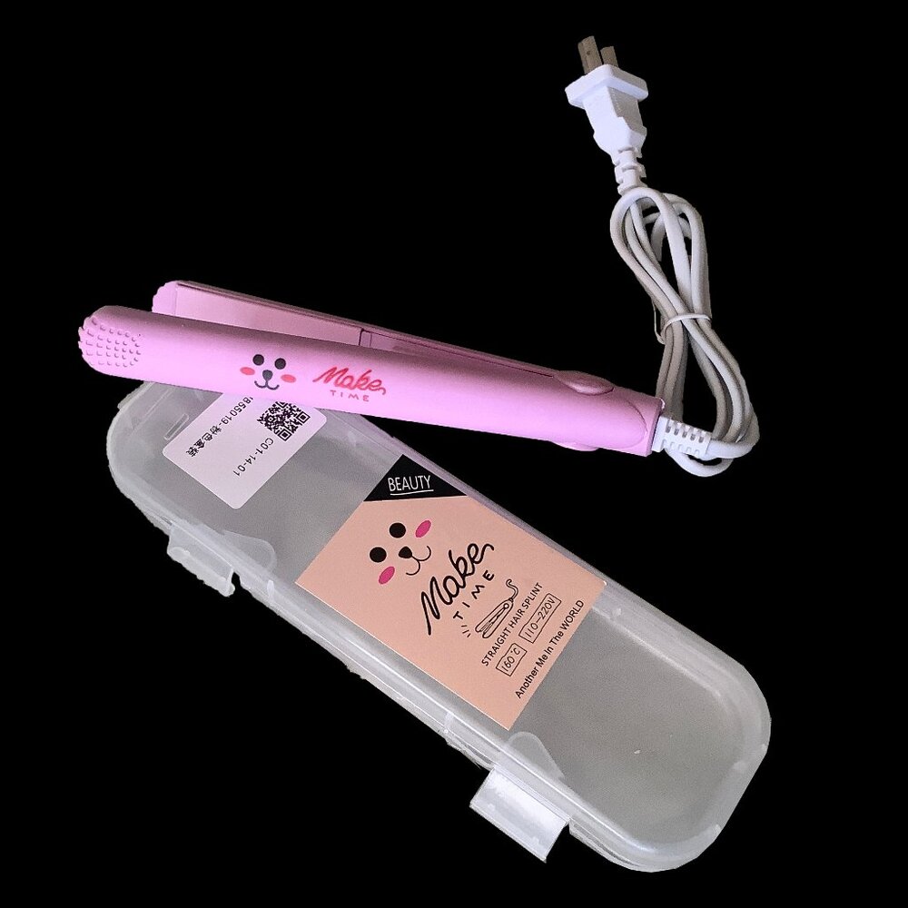 NIB 'Make Time Electric Hair Straightener Flat Iron - Pink
